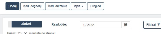 Prvi unos zaposlenika